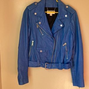 Biker Moto buttery crinkled leather jacket with silver hardware. Timeless piece.